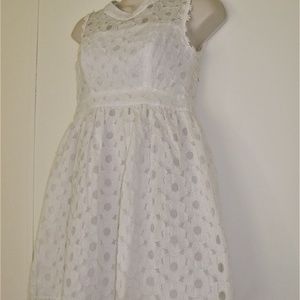 ALTAR'D STATE DAINTY WHITE FLORAL LACE DRESS XS
